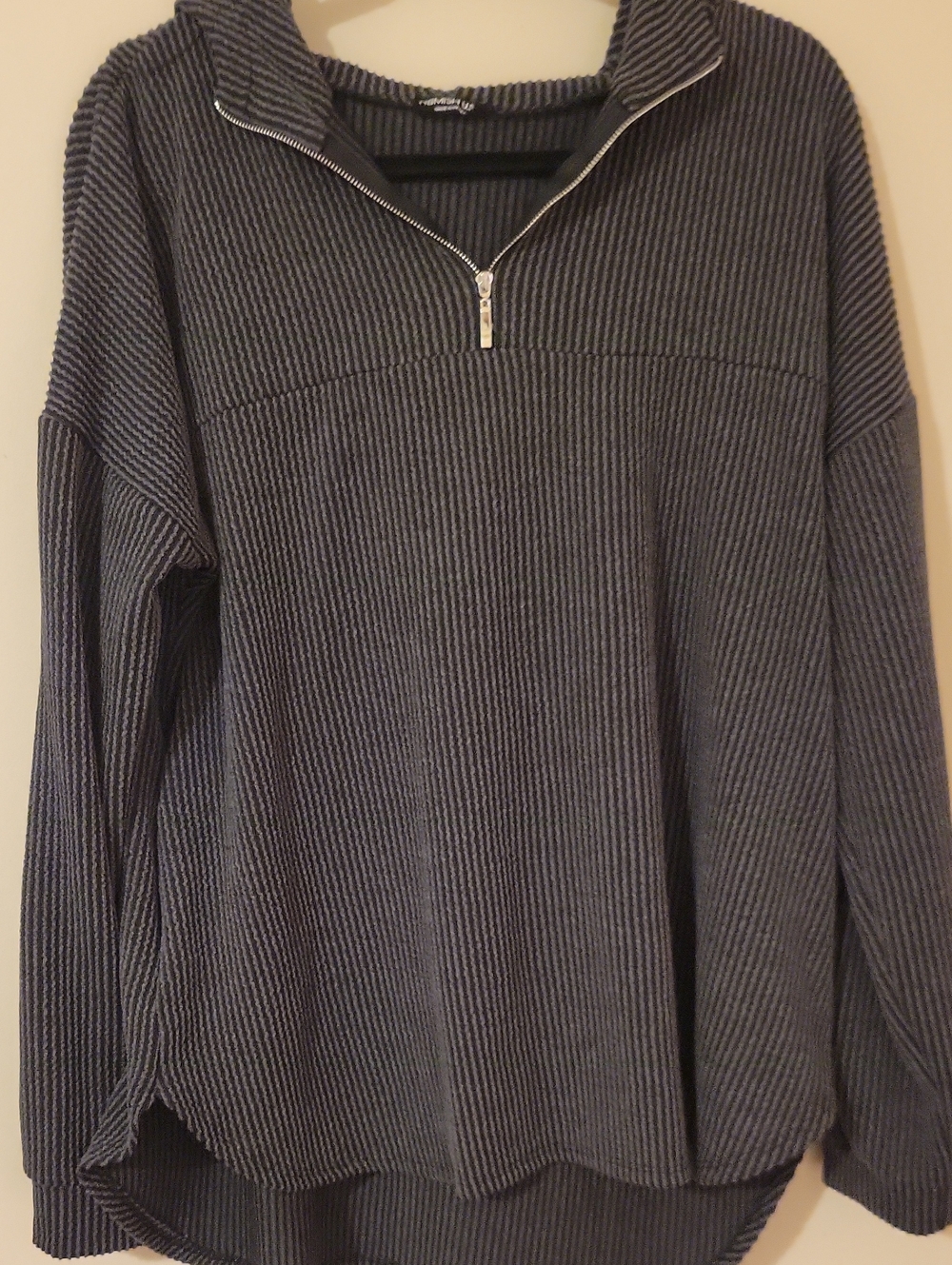 40G Womens RIBBED hoodie Dark Charcoal